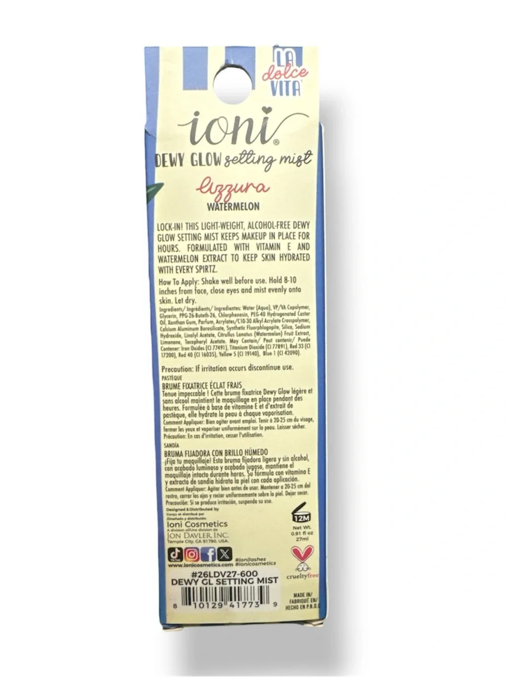 Ioni Dewy Glow Setting Mist - Watermelon Scent